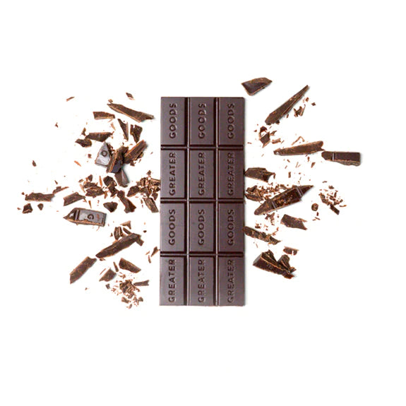 Greater Goods, CBD 70% Organic Dark Chocolate Bar, Evenings, 1.8oz, 60mg CBD + 30mg CBN