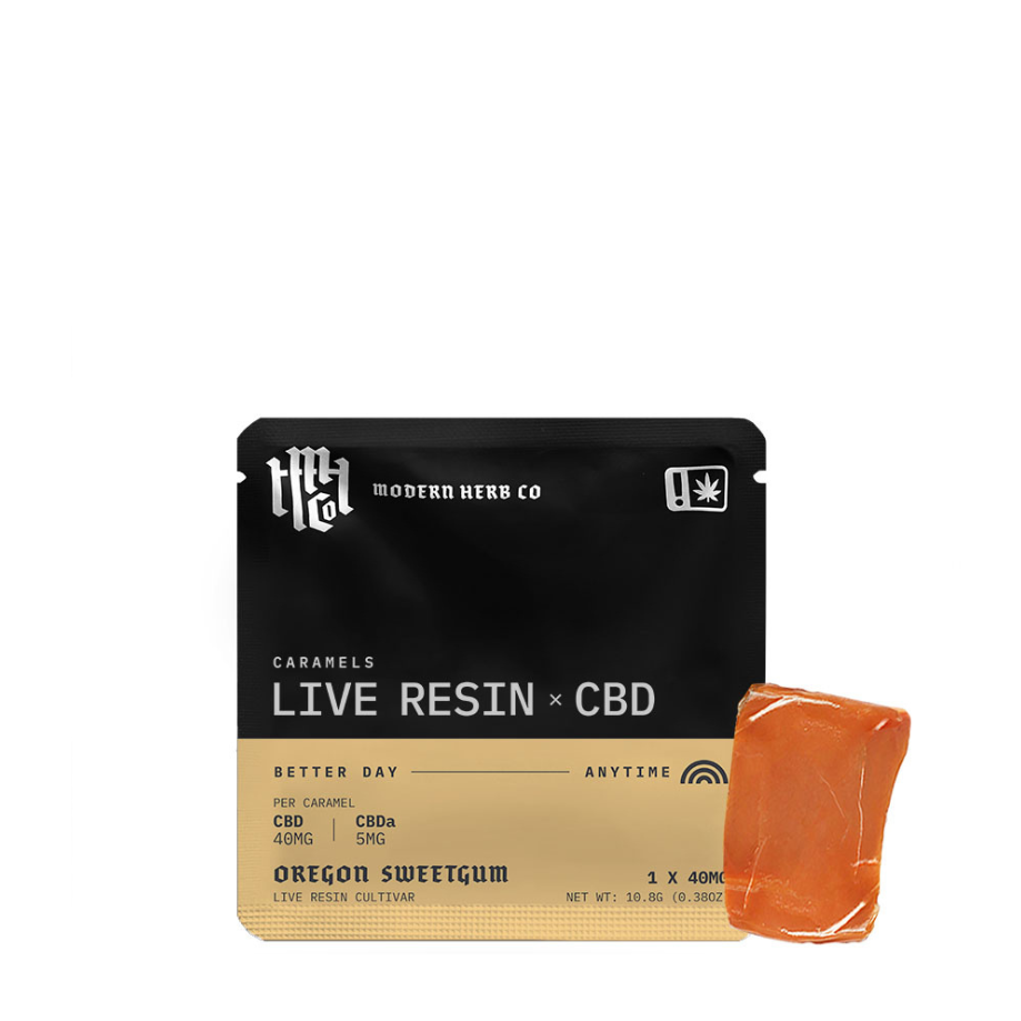 Modern Hemp Co., Live Resin CBD Caramals, Sweet & Salty Flavor, 10pc, 400mg CBD