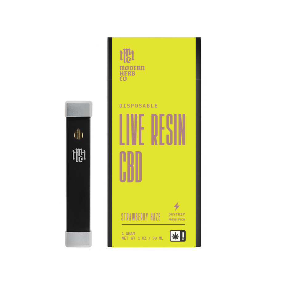 Modern Hemp Co., Live Resin CBD Disposable, Strawberry Haze Flavor, Daytrip, 1oz
