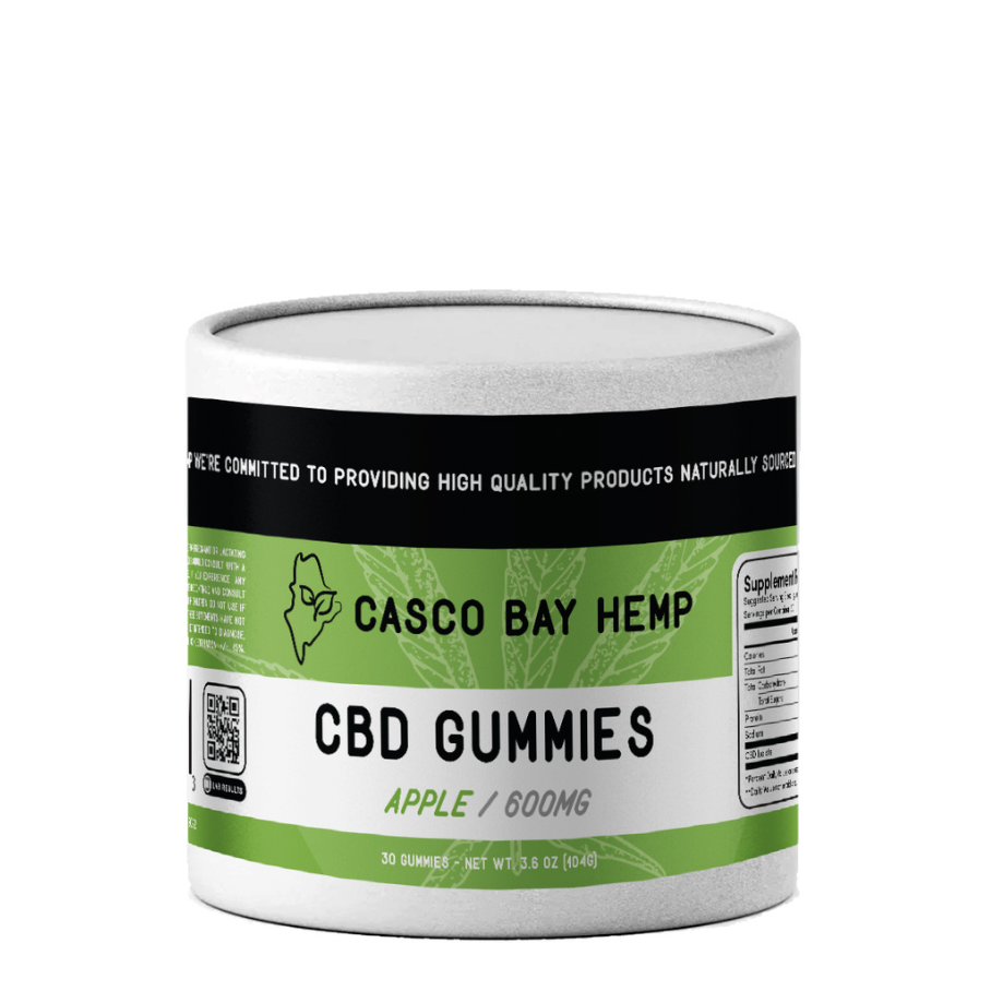 Casco Bay Hemp, CBD Gummies, Apple Flavor, 30ct, 600mg CBD