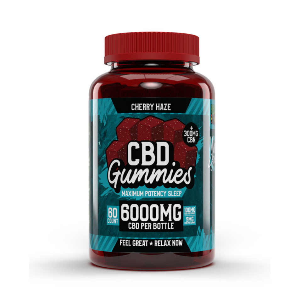 Hemp Bombs, CBD Gummies, Max Potency, Melatonin, Sleep, Cherry Haze Flavor, 60ct, 6000mg CBD