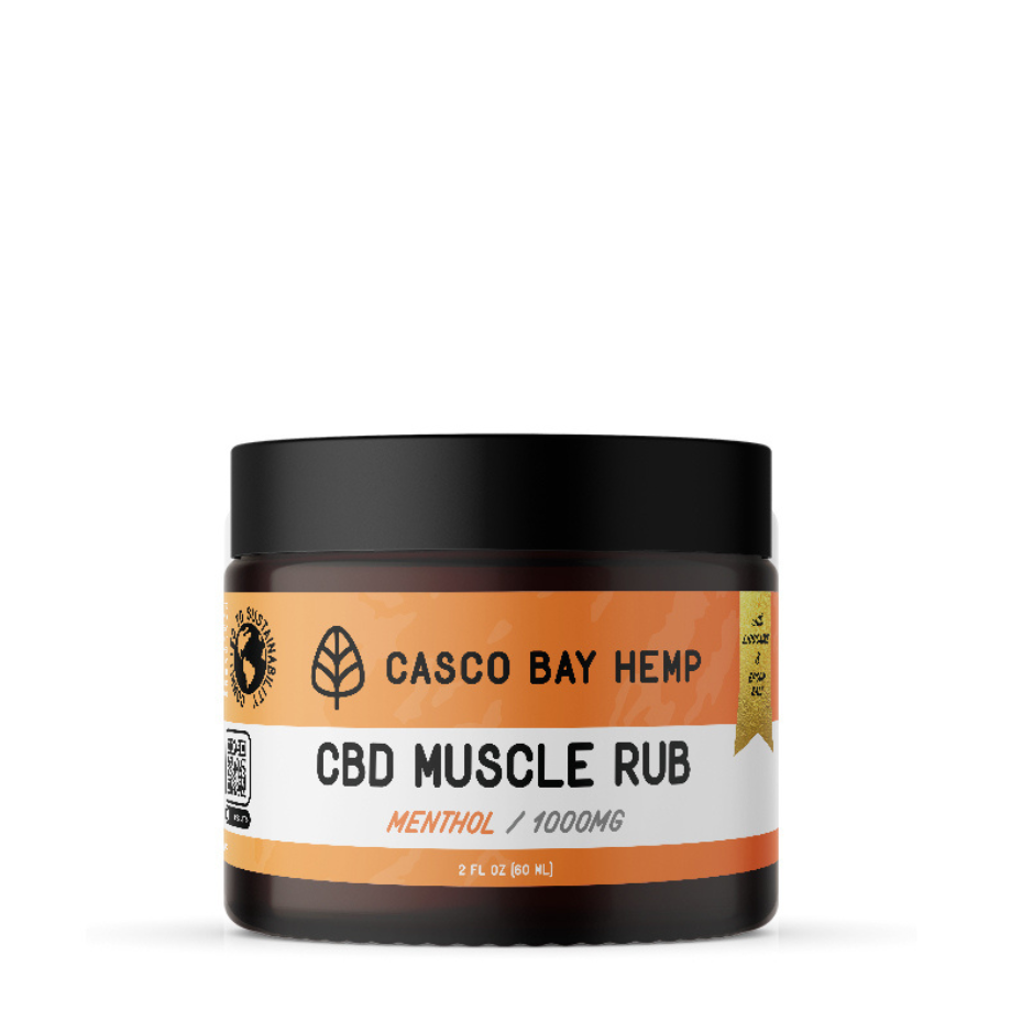 Casco Bay Hemp, Full Spectrum, CBD Muscle Rub, Menthol, 2oz, 1000mg CBD