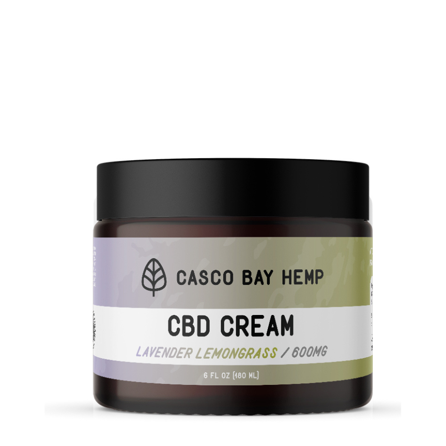 Casco Bay Hemp, CBD Cream, Lavendar & Lemongrass, 6oz, 600mg CBD