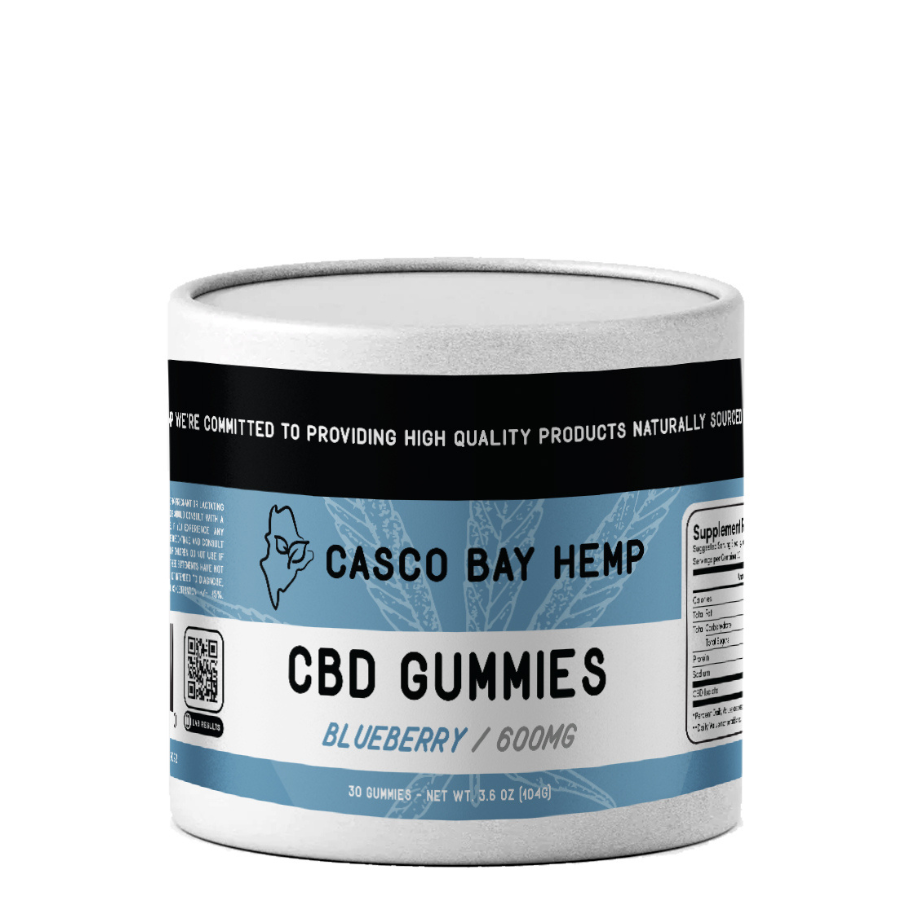 Casco Bay Hemp, CBD Gummies, Blueberry Flavor, 30ct, 600mg CBD