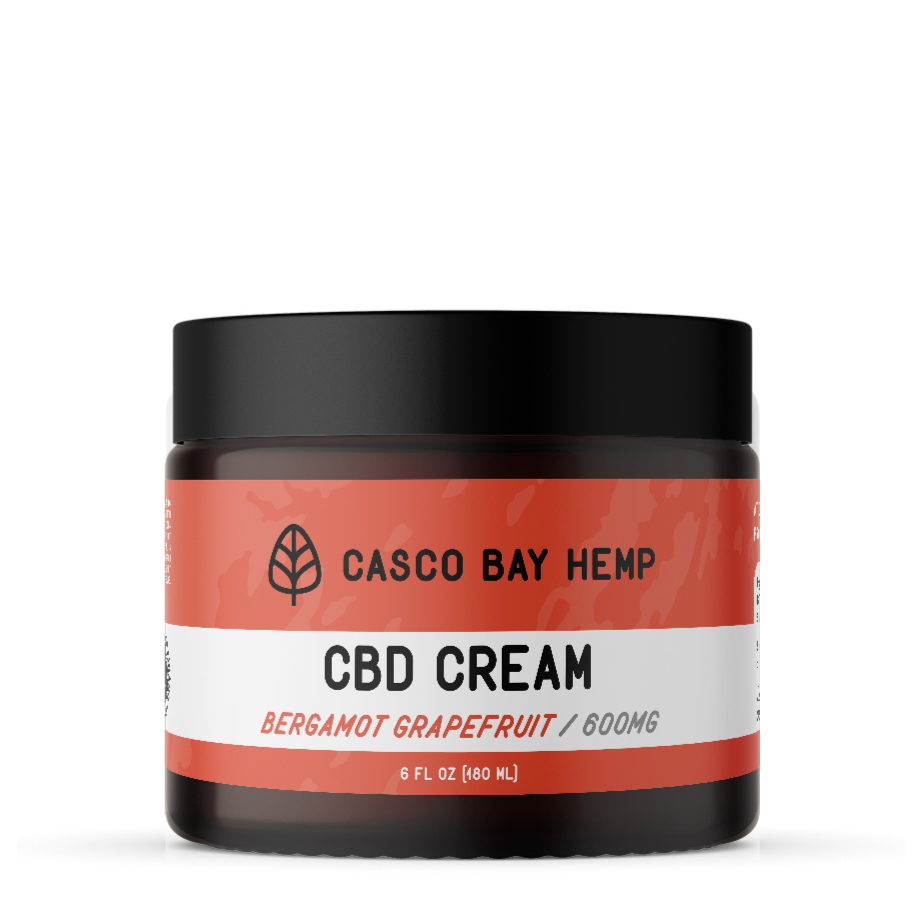 Casco Bay Hemp, CBD Cream, Bergamot Grapefruit Scent, 6oz, 600mg CBD