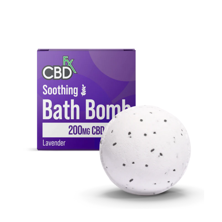CBDFx,CBD Bath Bomb, Lavender Scented, Soothing, 5oz, 200mg CBD