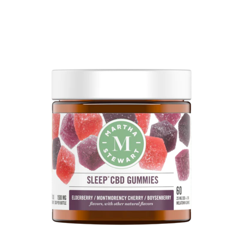 Martha Stewart, CBD Isolate, CBD Sleep Gummies, Mixed Berry Flavor, 60ct, 1500mg CBD + 3mg Melatonin