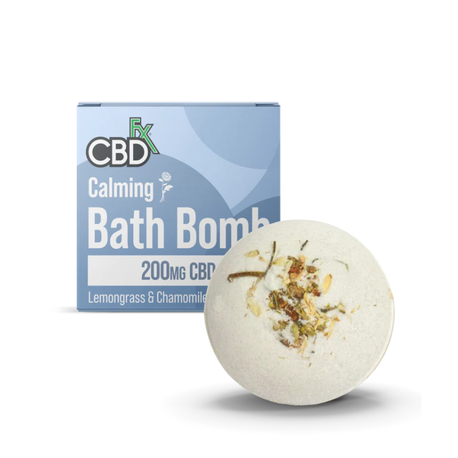CBDFx,CBD Bath Bomb, Lemongrass & Chamomile Scented, Calming, 5oz, 200mg CBD