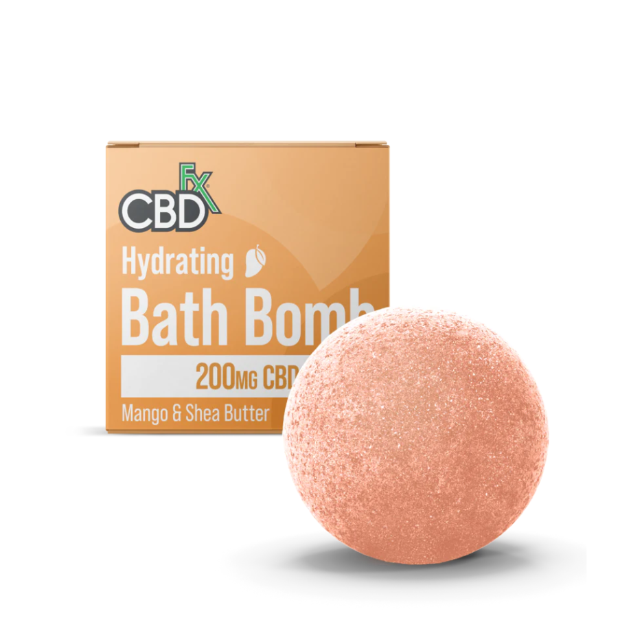CBDFx,CBD Bath Bomb, Mango & Shea Butter, Hydrating, 5oz, 200mg CBD