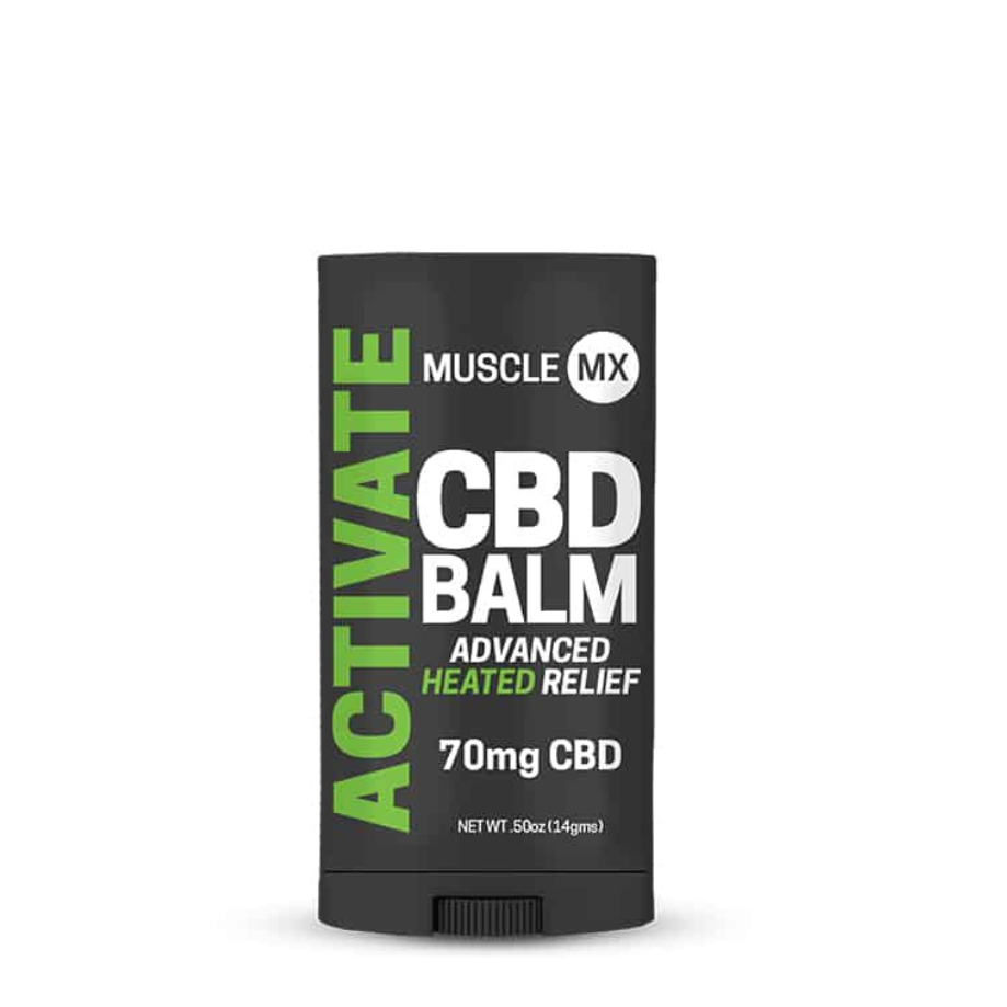 Muscle MX, Broad Spectrum, Activate CBD Balm Mini Stick, 0.5-2.5oz, 70-1000mg CBD, THC Free