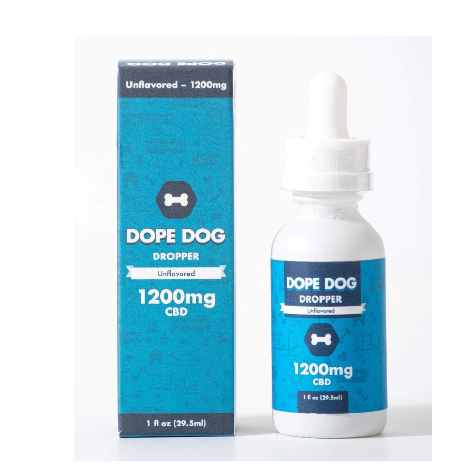 Dope Dog, CBD Dropper, Unflavored, Anxiety & Pain Relief, 1oz, 1200mg CBD