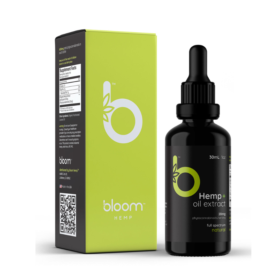 Bloom, Full Spectrum, Fundamental Natural CBD Tincture Oil, 1oz, 600-1800mg CBD