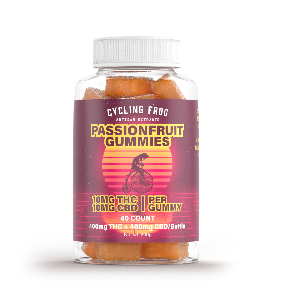 Cycling Frog, Full Spectrum, CBD Gummies, Passion Fruit Flavor, 40ct, 400mg CBD + 400mg THC