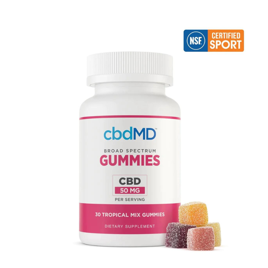 cbdMD, Broad Spectrum, CBD Gummies NSF, 30ct, 1500mg CBD, THC free
