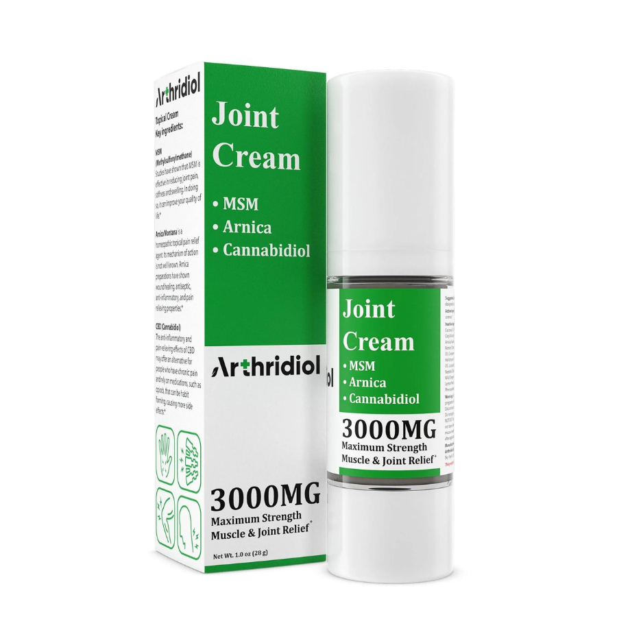 Arthridiol, CBD Joint Relief Cream, 1oz, 3000mg CBD