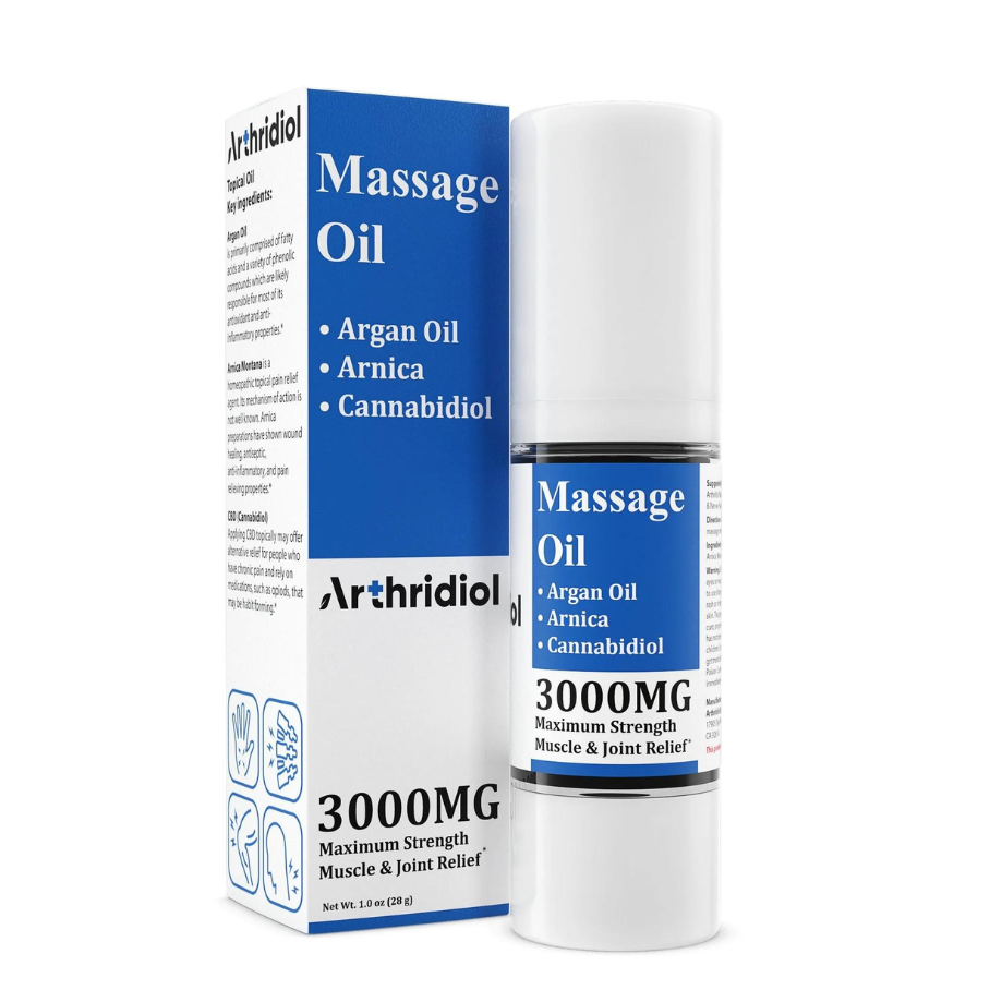 Arthridiol, CBD Massage Oil, 1oz, 3000mg CBD