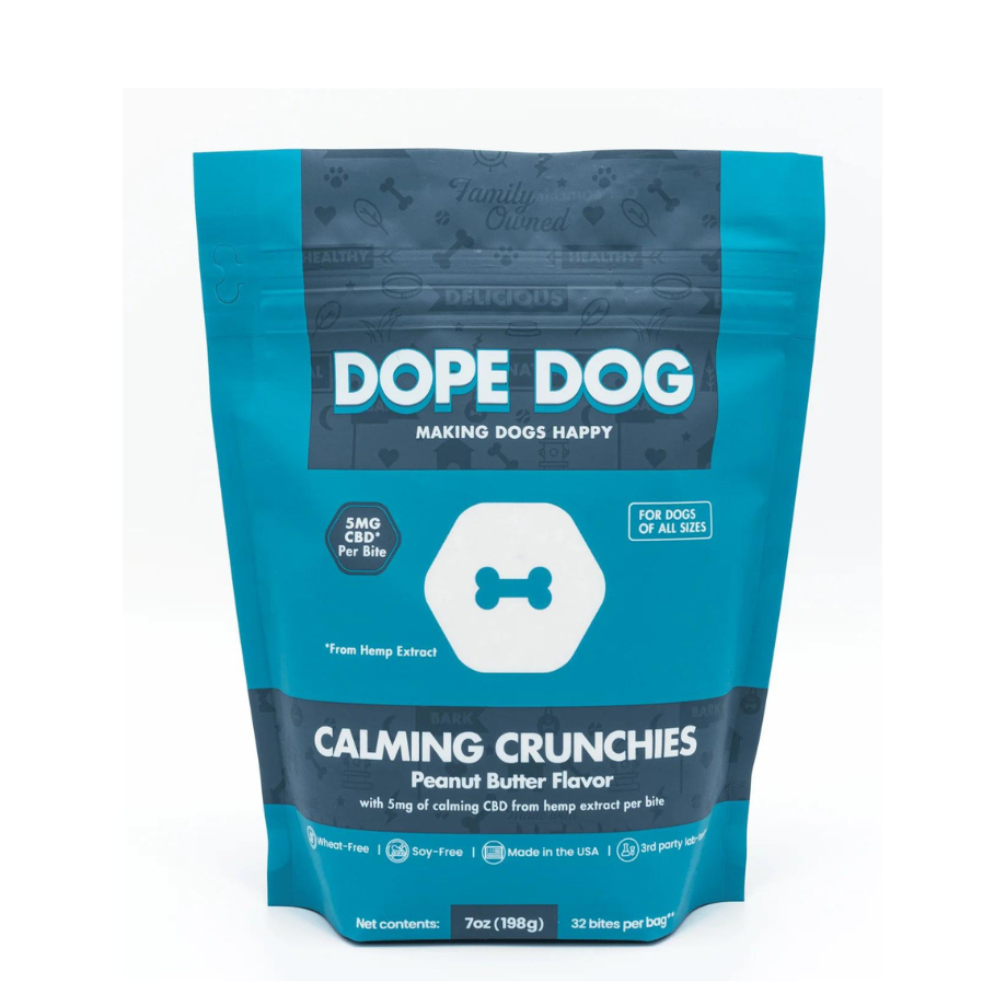Dope Dog, Calming Crunchies CBD Dog Treats, Peanut Butter Flavor, 7oz, 160mg CBD