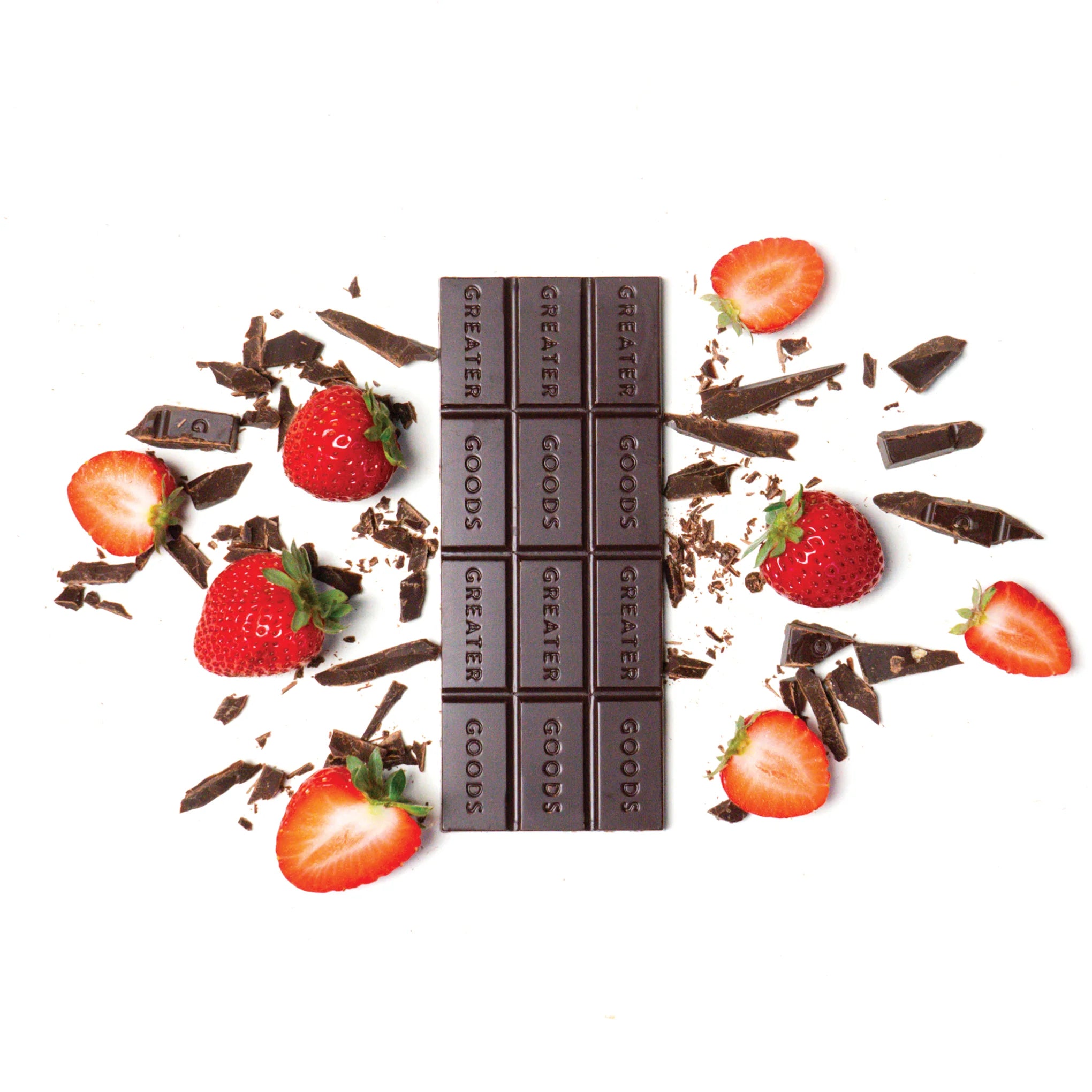Greater Goods, CBD 70% Organic Dark Chocolate Bar, Strawberry Flavor, 1.8oz, 100mg CBD