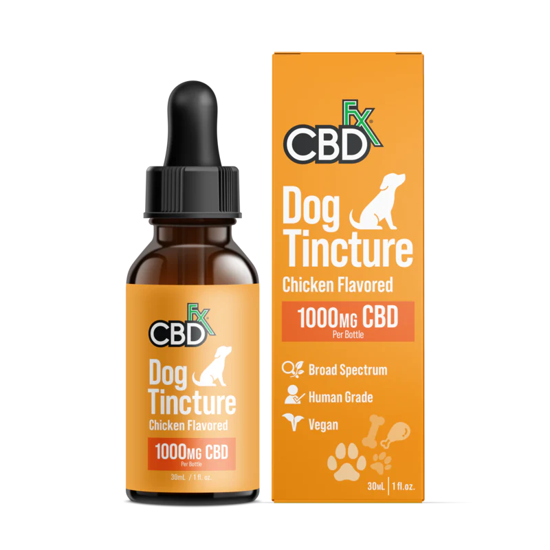 CBDFx, Broad Spectrum, CBD Dog Tincture Oil, Chicken Flavor, 1oz, 250-2000mg CBD