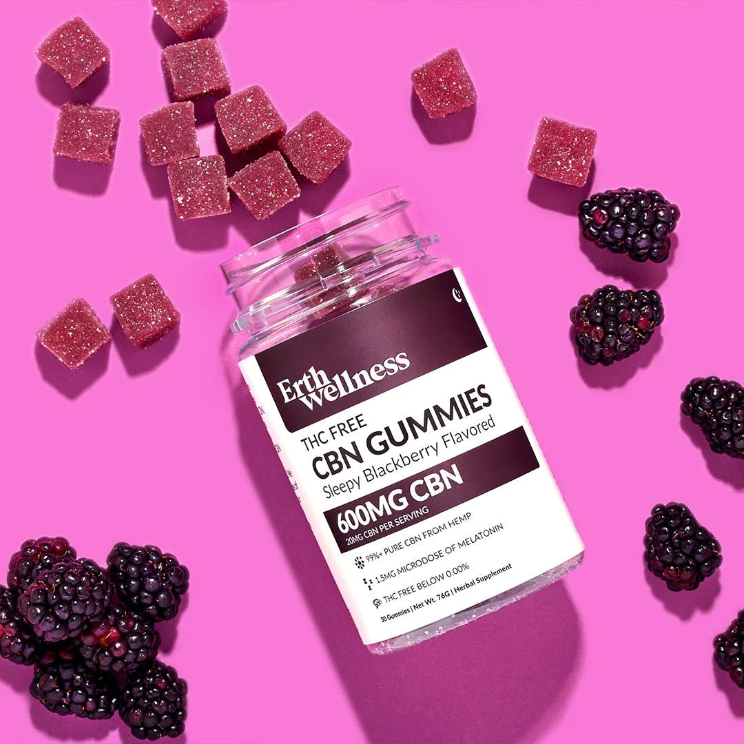 Erth Wellness, Broad Spectrum, CBN Gummies for Sleep, Blackberry Flavor, 30ct, 600mg CBN